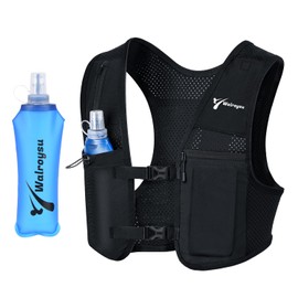 Running Vest for Women & Men, Adjustable Elasticated Sternum Straps Vest with 500ml Soft Flask, Fast and Free Reflective Running Vest, Designed for Running Marathon Trail Race Jogging Cycling (Large)