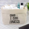 Large 'Asthma Greeting' Canvas Organiser/Storage Bag (OR00005604)