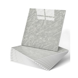 WADILE 20pcs Peel and Stick Shower Waterproof Marble Tiles Wall Panels, 11.8"x11.8" Self-Adhesive Backsplash, for Home Bathroom, Kitchen, Living Room Light Grey (Not Real Tile)