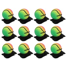 PATIKIL 2.5 Inch Sports Wrist Ball, 12Pcs Tennis Rubber Rebound Wristband Wrist Return Ball Sport on A String for Exercise Play, Mixed Colors