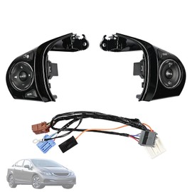 Par de botones de control de audio para volante compatible con Honda Civic 2012 2013 2014 2015 1.8L Reemplazar 35880-TR6-A01 35880-TR0-A02 interruptores de control de crucero