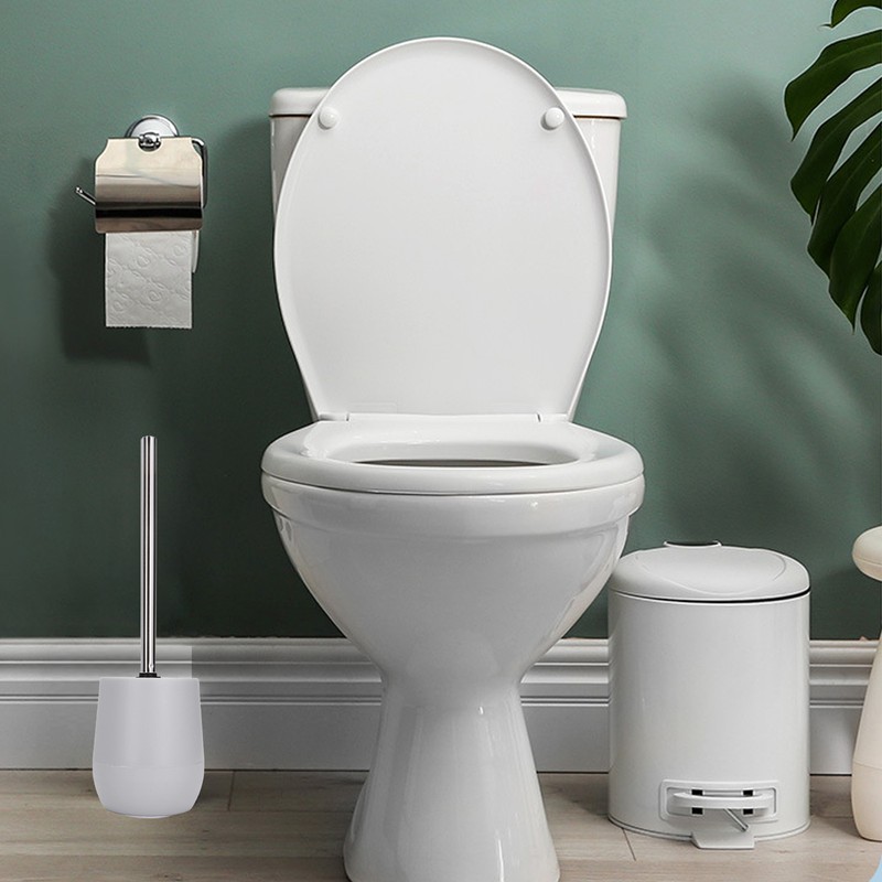 2sets Toilet Bowl Cleaner Brush Lockable Thread Convenient Practical Efficient