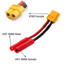 Yiqigou 2pcs XT60 Plug Female Connector to HXT 4MM 4.0MM Bullet Male Female Connector Banana Plug Wired Adapter for RC Lipo Battery