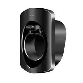 Electric Car Charger Wall Mount Bracket with Locking Cable Tray Black