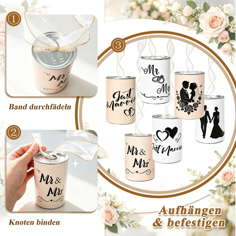 Decorazioni per auto da matrimonio, set decorativo da matrimonio “Just