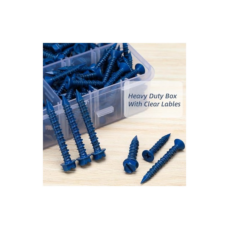 Kit de surtido de 232 piezas de tornillos para concreto