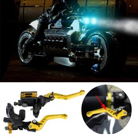 Yosoo Health Gear - 1 Par de Manijas Freno y Palanca de Embrague, Palanca de Freno de Motocicleta, Universal de Tambor para Motocicletas con Manillar de 7/8 22mm Accesorios de Motocicleta Dorado)
