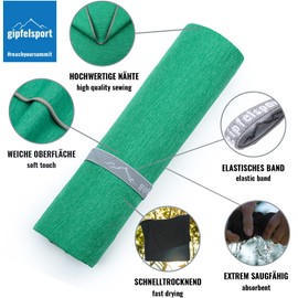 Microfibre Towel Set - for Sauna, Fitness, Sports, Beach Towel, Sports Towel, Green Brush Set 2: XL (180 x 80 cm) & S (80 x 40 cm)