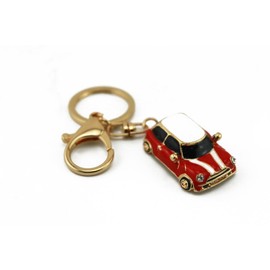 [naissant] Set of 2 Retro Classic Car Shaped Key Chain Set (Blue & Red, blue