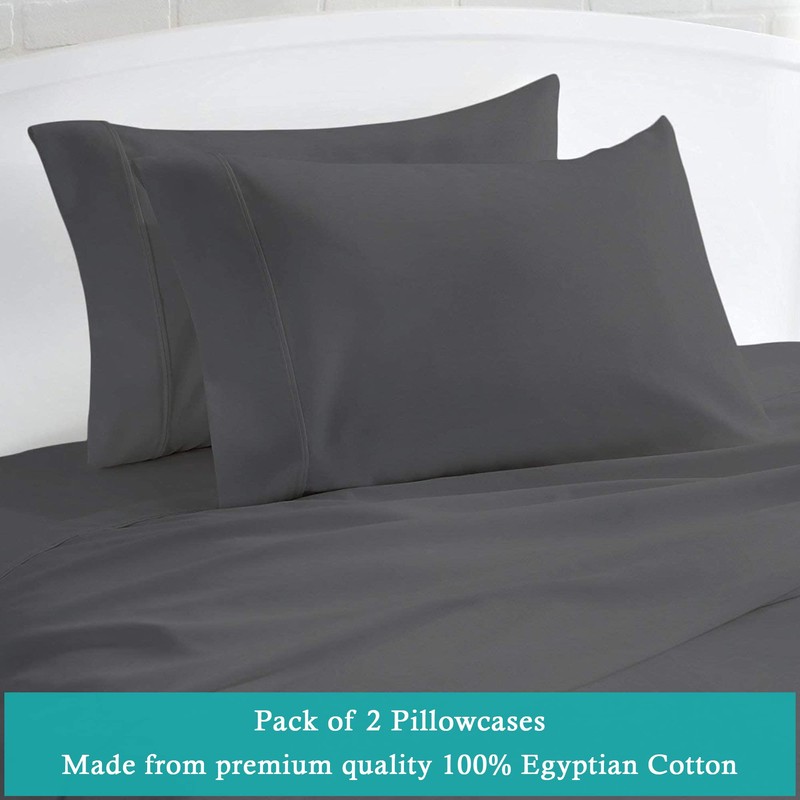 Set of 2 Pillow Cases 600 Thread Count 100% Egyptian
