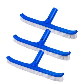 SmartClear SPAG75360-3 Pool Cleaning Brush, 3 Pack – Pole Not Included – Curved Deluxe Poly Bristles – Ideal for Walls, Floors, Steps, Corners, Fits Standard Telepoles, Blue