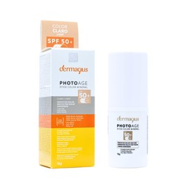 Photoage Protector Solar en Stick Mineral Color FPS 50+ 16g Tono Claro - Filtros 100% Minerales y Ácido Hialurónico (Tono Claro)