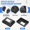 uxcell 4Pcs Post Base Cover, 4.25"x3" (Internal Size 1.25"x2") PVC