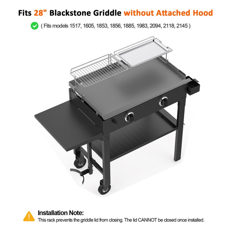Stanbroil Griddle Warming Rack and Tray for 28" Blackstone Griddle