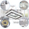 Dimmable Crystal LED Flush Mount Ceiling Light, 11.8"×9.1" Rectangular Close