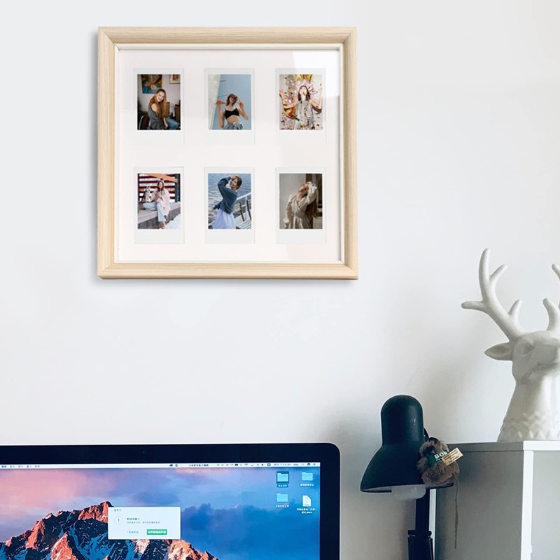 Rieibi Polaroid 3x3 Wooden Photo Frame for Polaroid and Instax