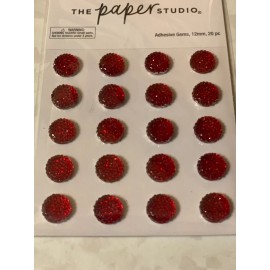 THE PAPER STUDIO RED CRYSTAL ADHESIVE GEMS 12MM 20PCS