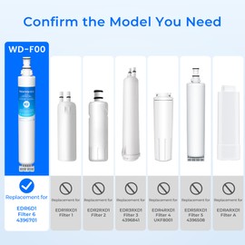 Waterdrop 4396701 Replacement for Whirlpool® EDR6D1, EveryDrop® Filter 6, 4396701, Kenmore 9915, 469915, WF293, RWF2000A, 4396702, LC200V, L200V, WFL200 Refrigerator Water Filter, 3 Pack