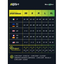 Relaxsan Women's and Mens Leggings for Sports Made in Italy - Breathable Compression Leggings Unisex - 8050 (Black, M)