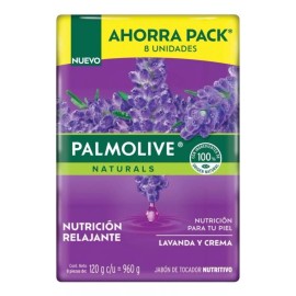 Palmolive Jabon En Barra Palmolive Naturals Relajante Lavanda 8 Piezas