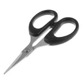 Home Office Black Handle Metal Blade Sewing Paper Straight Scissors 4.7" Length