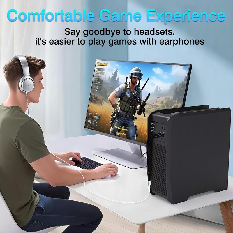 Enhanced Headphone Splitter for PC – 3.5mm Female to Dual