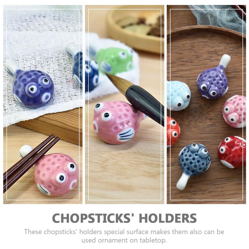 6Pcs Puffer Fish Shape Chopsticks Holders Dining Room Chopsticks Rest