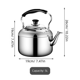 HOLIDYOYO Stainless Steel Whistling Tea Kettle for Stovetop Induction Compatible Water Boiling Kettle with Ergonomic Handle for Kitchen and Home Use 10-Inch