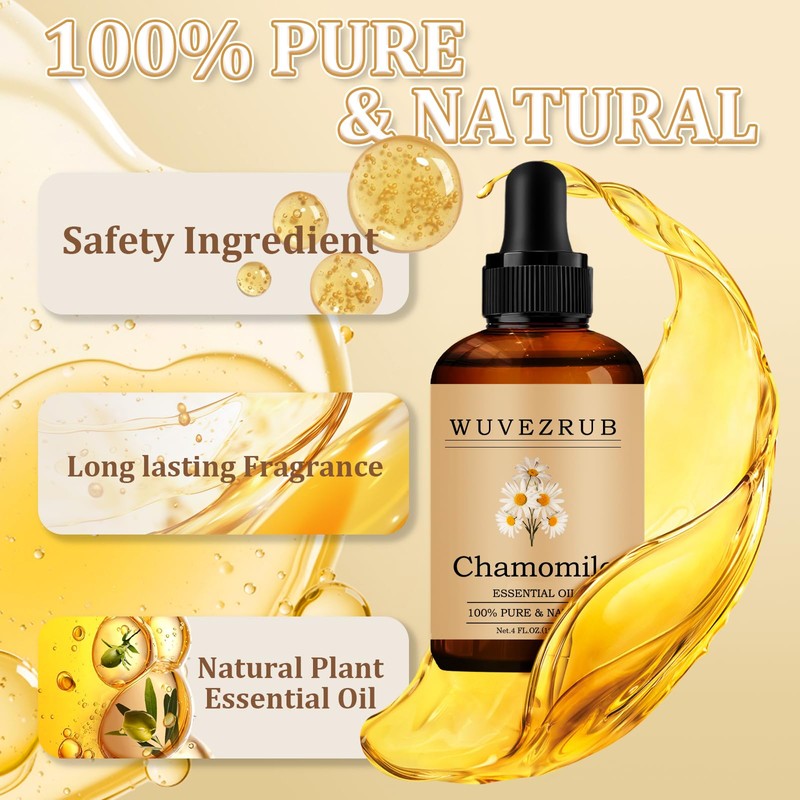 Wuvezrub Chamomile Essential Oil 120ML - 100% Pure and Natural