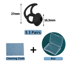 TSZYYM Replacement Tips for Bose Earbuds - QuietComfort Noise Cancelling - Washable & Reusable Silicone - 3 Pairs Black