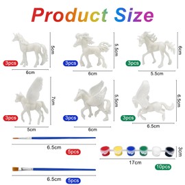 Newpop 18 Piece Unicorn Craft Set, Girls Craft Set with Pigments and Brush, Unicorn Toy, Unicorn Gifts Painting Set, Unicorn Craft Set Painting Set for Children, DIY Unicorn Painting Set Craft Set