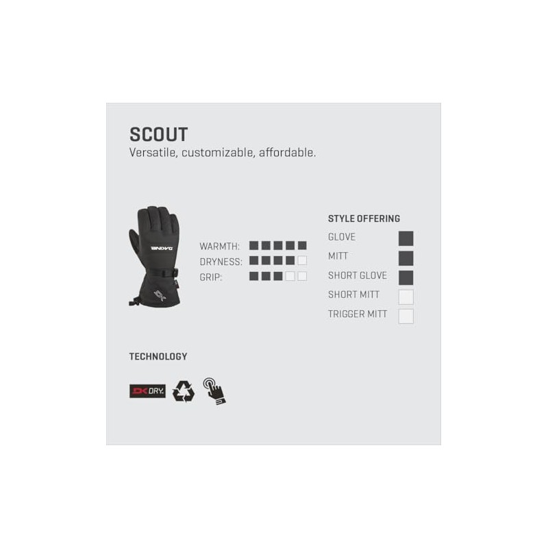 Dakine Men's Scout Gloves, Black-DK