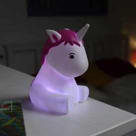 HOLLYHOPPER Einschlaflicht/Nachtlicht - LED Farbwechsel - Batterielicht mit Automatik Timer (Einhorn LILLY)