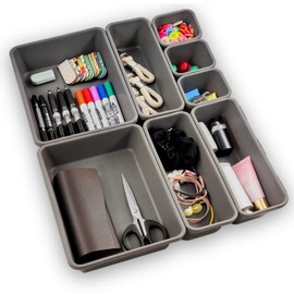 8-Piece Drawer Organiser, Storage Box for Home, Washable Storage Box, Bath Makeup Organiser, Office & Home Storage Box, Transparent Storage Box.