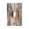 YIJIKJY Light Switch Cover Plate Rustic Blue Brown Wooden Boards