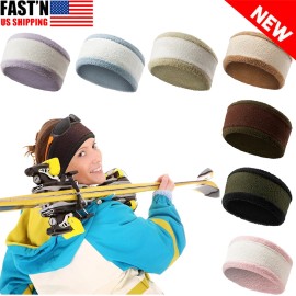 Unbranded Women Men Fleece-Lined Ear Warmer Headband Outdoor Ski Sports Running Hair Band - HF-05