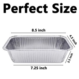 JIUMO Aluminum Foil Loaf Pan (50 Pcack), 8.5"x4.5" Bread Baking tins