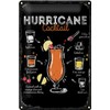 Blechschild 30 x 20 cm Hurricane Cocktail Recipe - DekoNo7