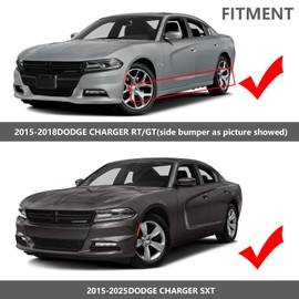 4Pcs Car Black Mud Flaps Mudguard Fender Cover Trim Replace for 2015-2024 2025 Dodge Charger SXT and 2015-2018 Charger GT/RT