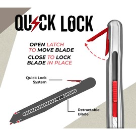 VViViD Best Damn Knife Quick Lock, Heavy Duty Precise Utility Blade, Quickest Safety Lock, 11, 9mm Blades