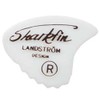 SharkFIN Sweden Gold Print White 0.52 mm Plectrum, White (Piece)