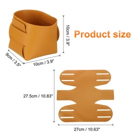 uxcell Valet Tray Organizer, PU Leather Desktop Storage Organizer Box Tray Entryway Table Bedside Nightstand Catchall Vanity Tray for Jewelry Key Coin Watch Wallet (Yellow)