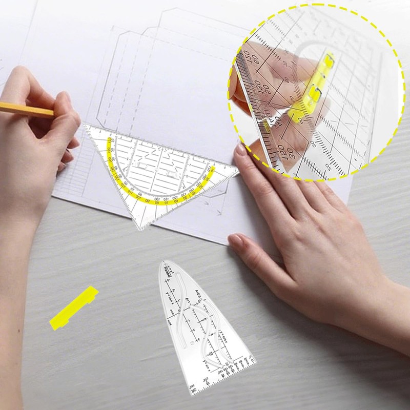 Set of 4 Parabolic Template Maths Geo Triangles Set Flexible
