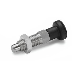 Ganter Normelemente GN 717-5-M10X1-BK-NI - Stainless Steel Locking Bolt, Silver, Pack of 2