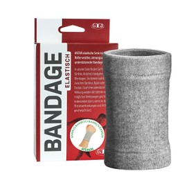 FabaCare Antar Wrist Bandage Made of Viscose Made of Bamboo, Wrist Support, Wrist Splint, Antibacterial, Size L (18-20 cm), Grey