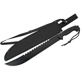 Szco Supplies 25" Full-Tang Saw Back Machete with Nylon Sheath – Tactical Survival Knife for Outdoor Adventures, Camping, Hunting, and Bush Clearing