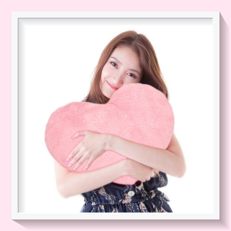 (APOSITV) Heart Cushion, Soft, Fluffy, Red, Pink, Blue, Healing Sofa