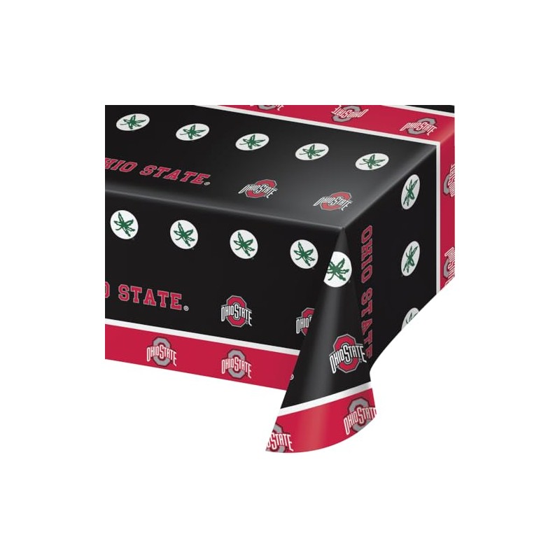Trendware Ohio State University Plastic Tablecloths, 3 ct