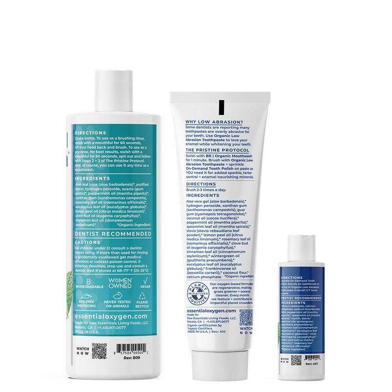 Essential Oxygen Pristine Protocol A 3-Step System (1. Rinse 2.