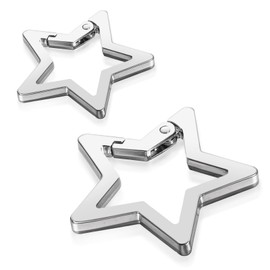 2pcs Star Carabiner, Zinc Alloy Heavy Duty Star Shaped Keychain Clip with 2 Sizes, Silver Carabiner Clip, Keyring Hook for Keys and Wallet Accessory for Outdoor Traveling Camping Fishing Hiking